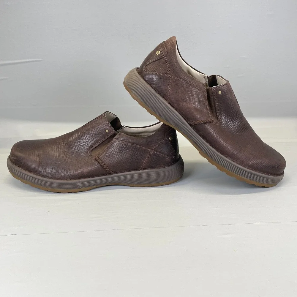 Dr. Martens Shoes Mens Size 12 Brown Leather Slip On Casual Comfort Loafers